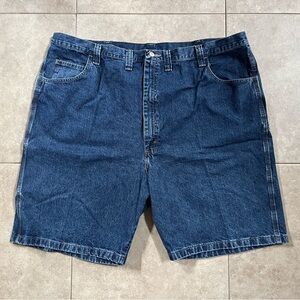 Wrangler Carpenter Shorts Men's Size 48 Blue Hammer Loop Workwear Cotton